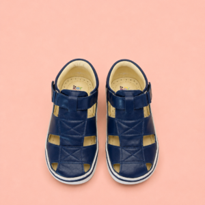 Sandália Infantil Caetano em Couro – Azul Marinho