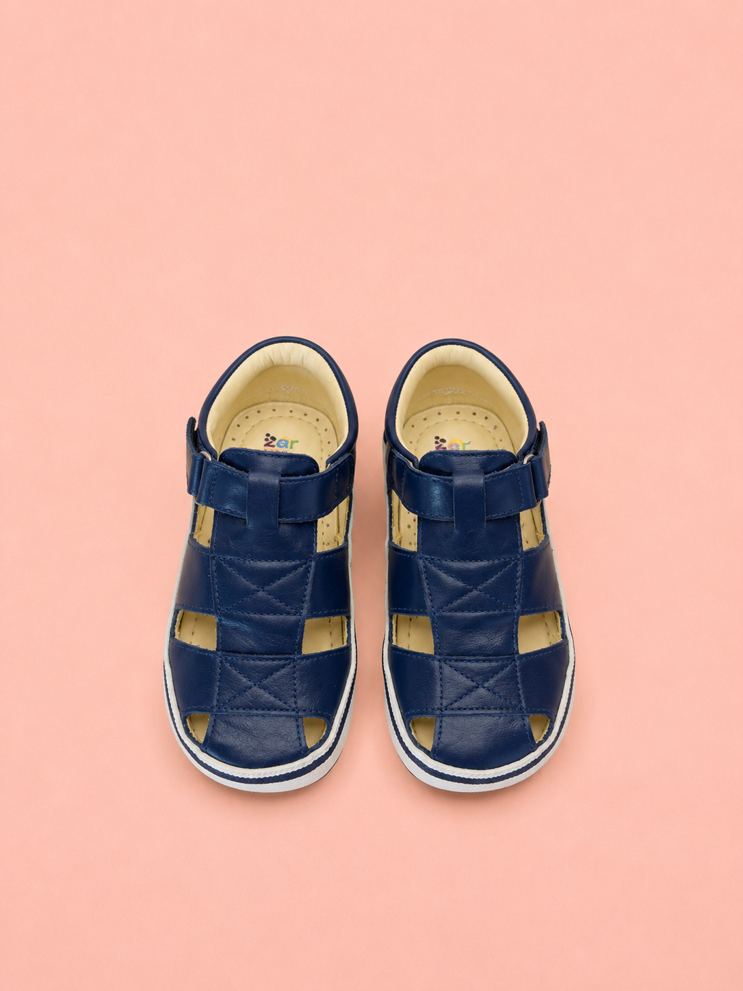 Sandália Infantil Caetano em Couro – Azul Marinho