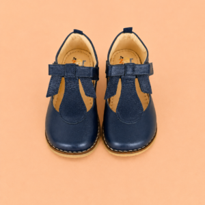 Sapatilha Infantil Melina em Couro – Azul Jeans
