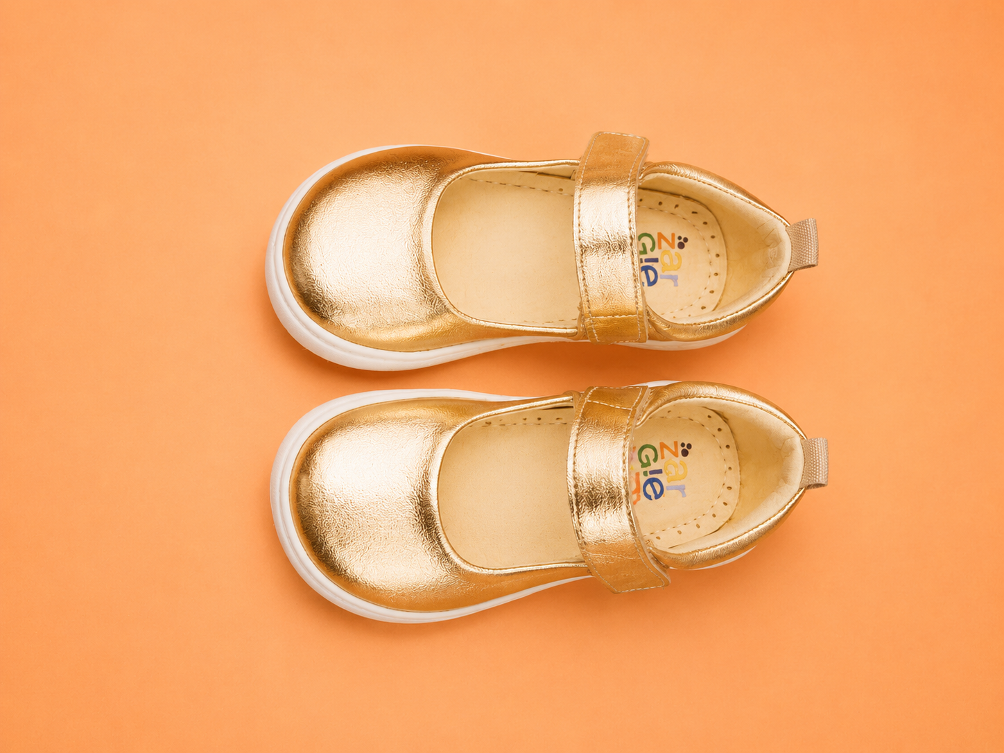 Sapatilha Infantil Nina em Couro Metalizado – Ouro - Imagem 2
