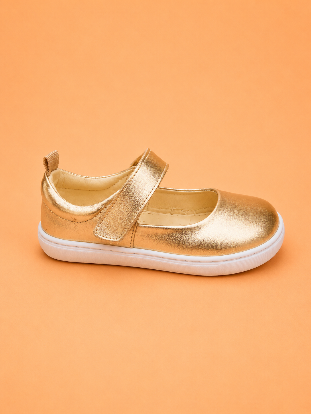 Sapatilha Infantil Nina em Couro Metalizado – Ouro - Imagem 3