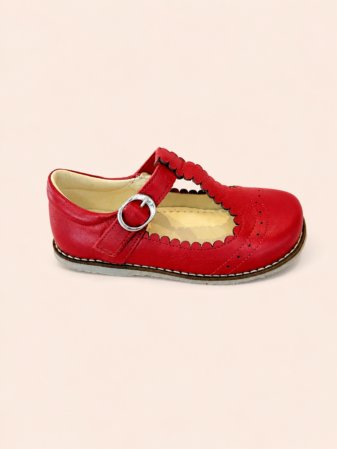 Sapatilha Infantil Emily em Couro – Vermelha - Imagem 3