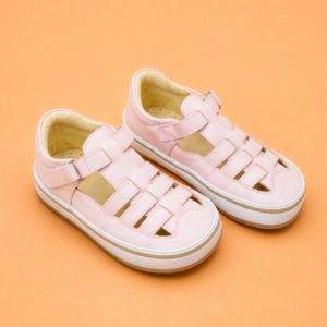Sandália Infantil Catarina em Couro – Rosa Claro